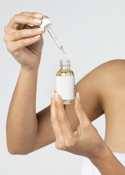 A serum dropper bottle