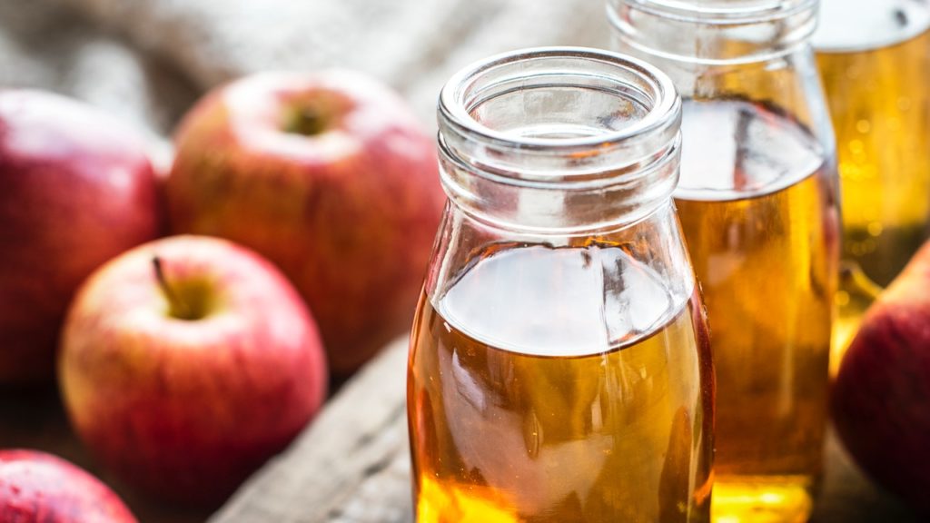 An apple cider vinegar