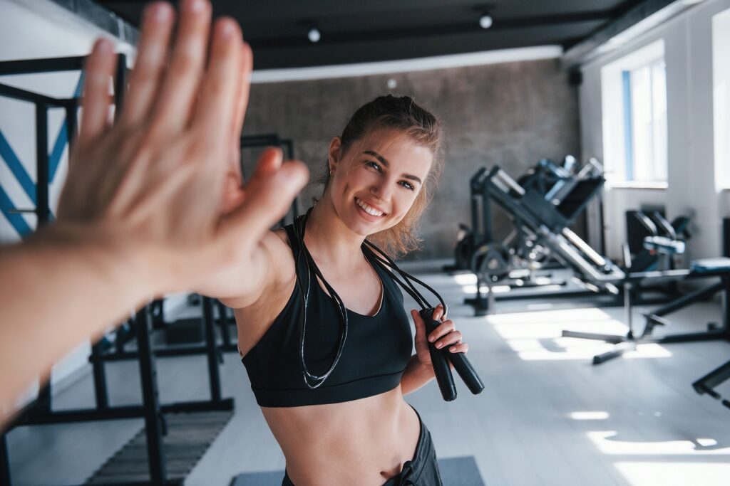 gorgeous woman in the gym