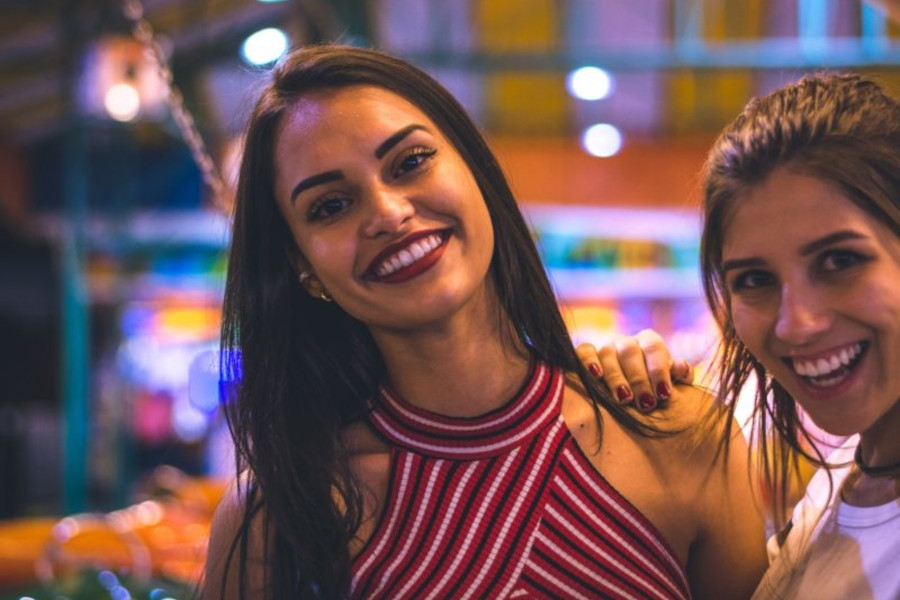 Two ladies smiling