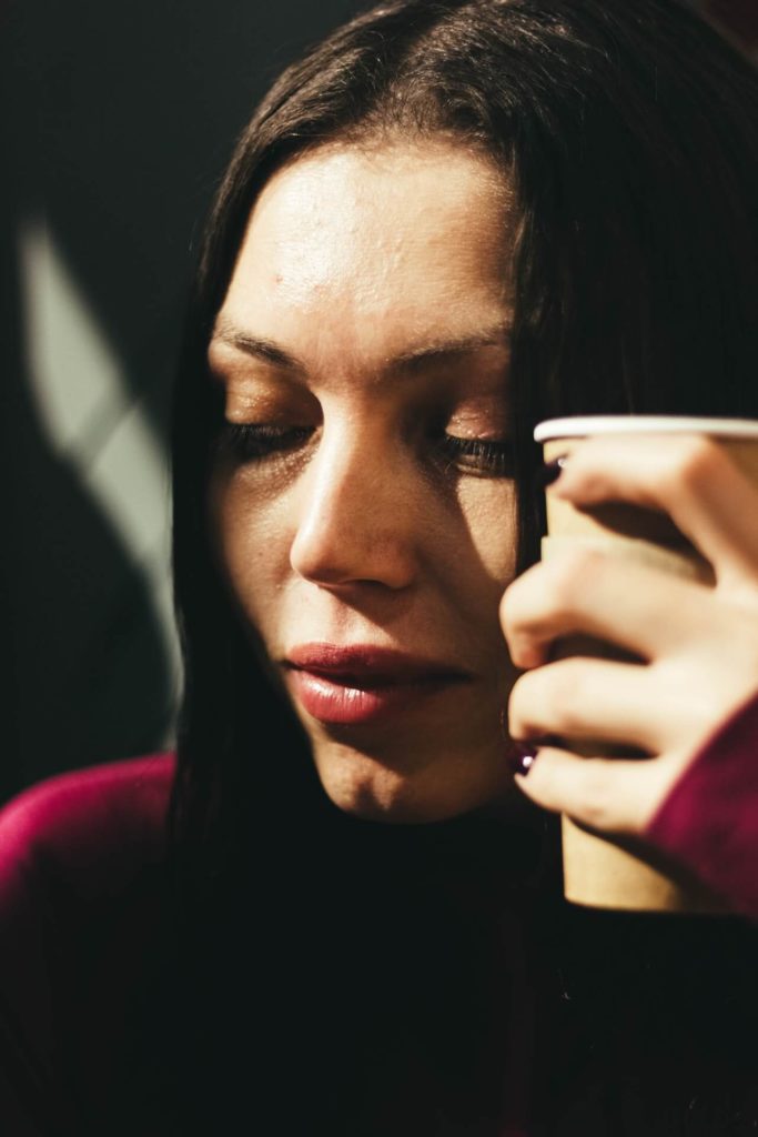 Woman with dark circles around eyes